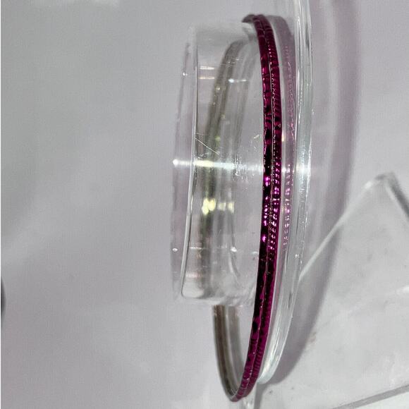 2 Purple Thin Textured 2 5/8" Bangle Bracelets! - Picture 6 of 7